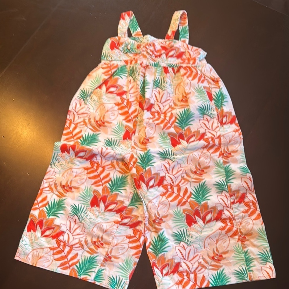 Janie and Jack Tropical Floral Kids Romper - Picture 3 of 3